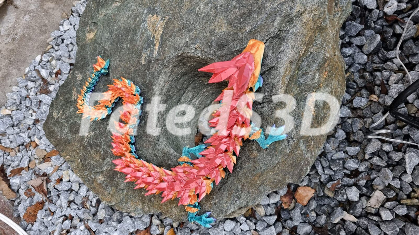 Adult Crystal dragon articulated model