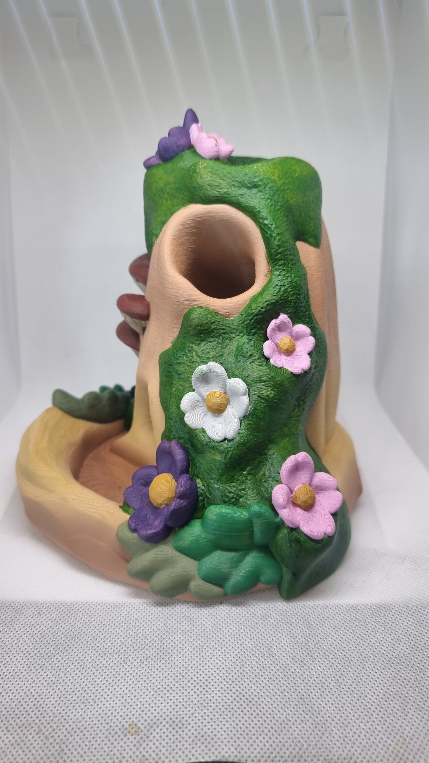 Wooden stump dice tower