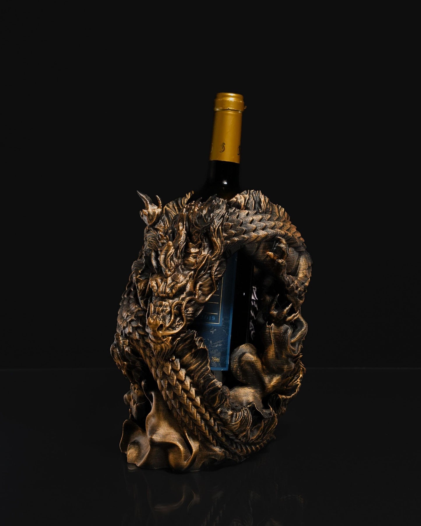Chinese dragon wine bottle holder