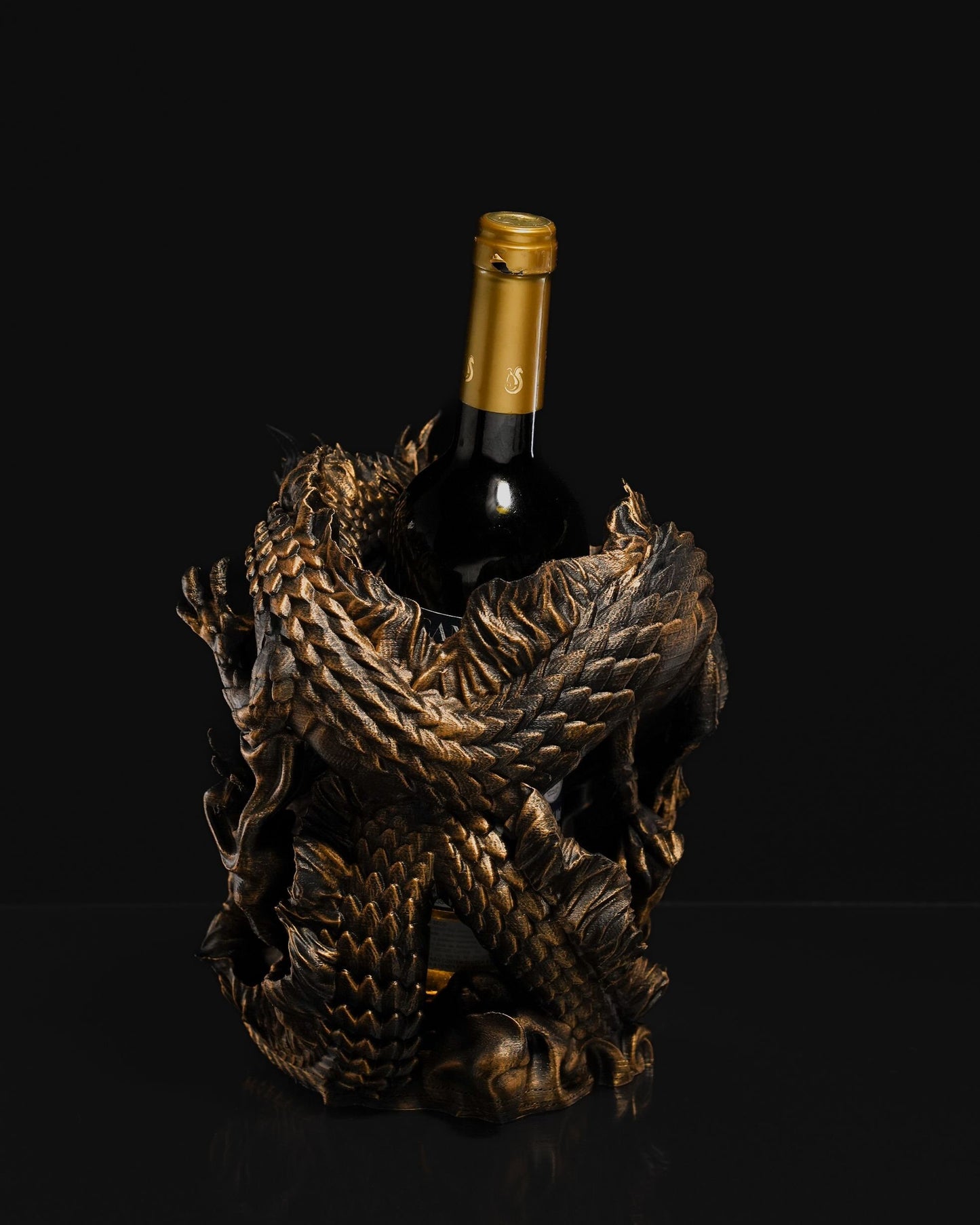 Chinese dragon wine bottle holder