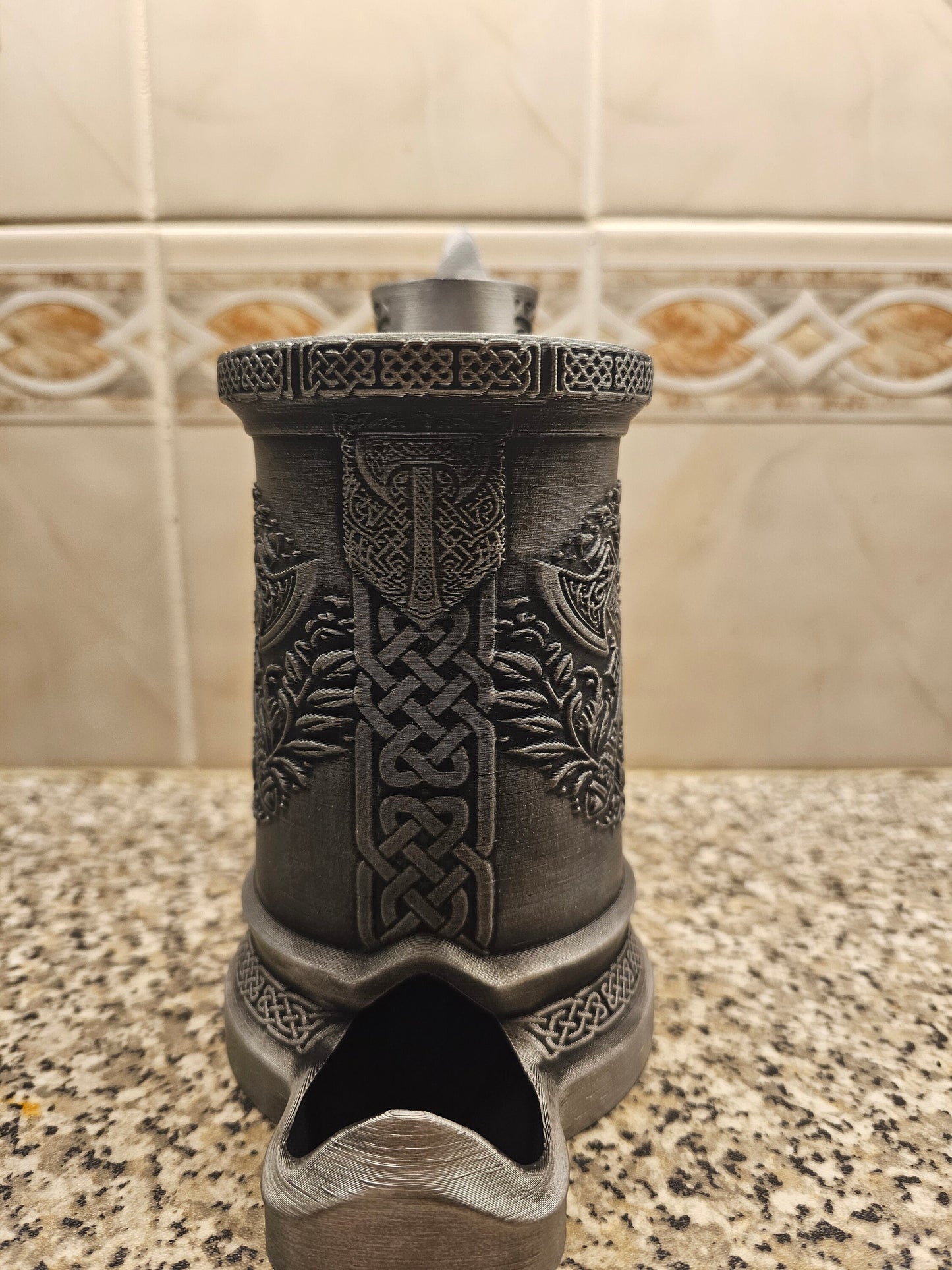 Axe handle dice tower mug