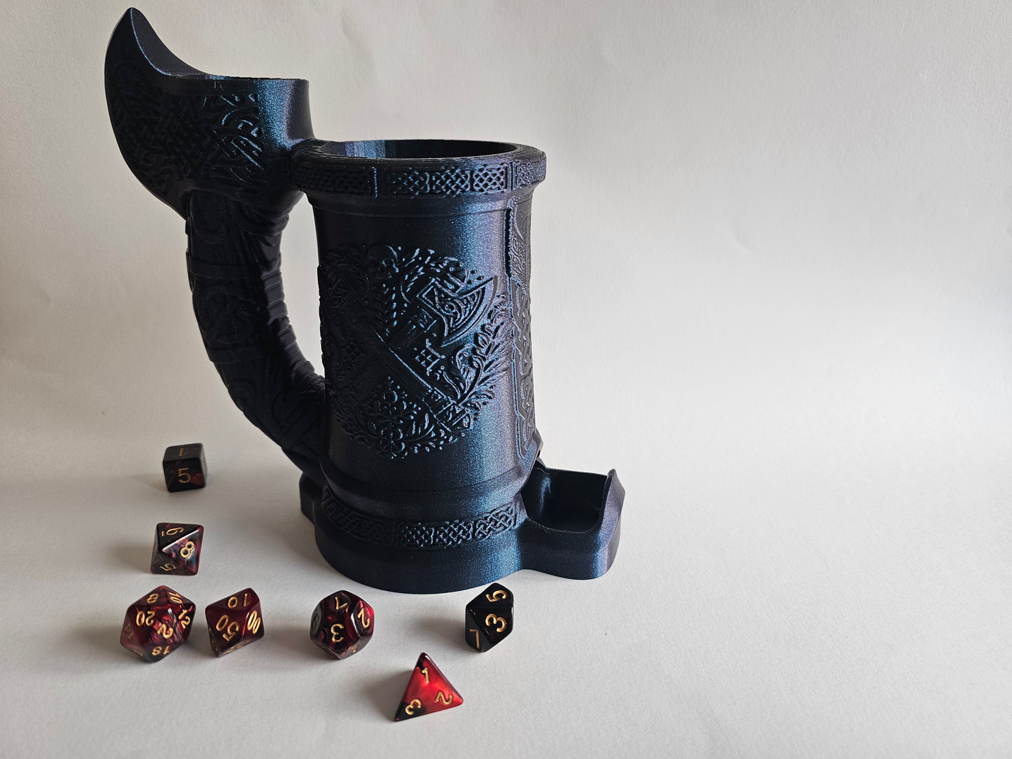 Axe handle dice tower mug