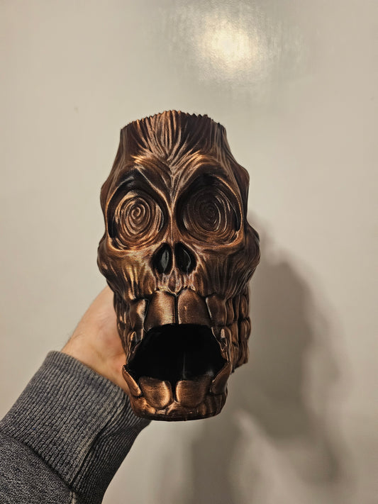Wooden zombie dice mug