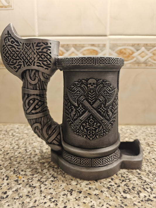 Axe handle dice tower mug