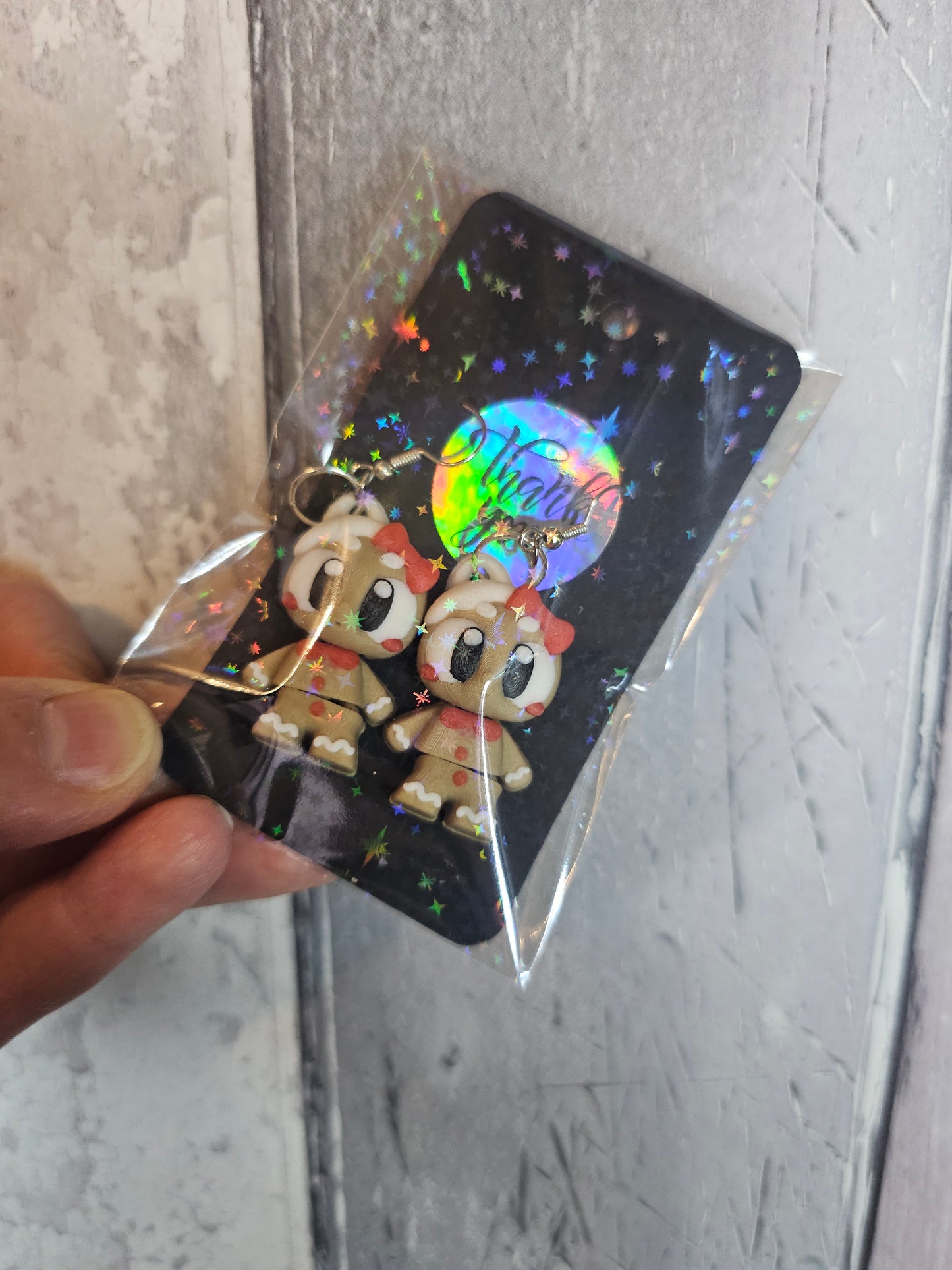 Festive gingerbread earrings