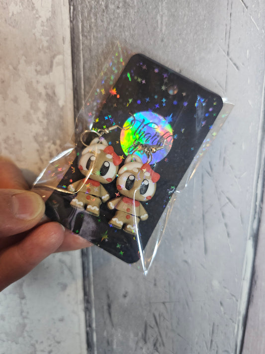 Festive gingerbread earrings